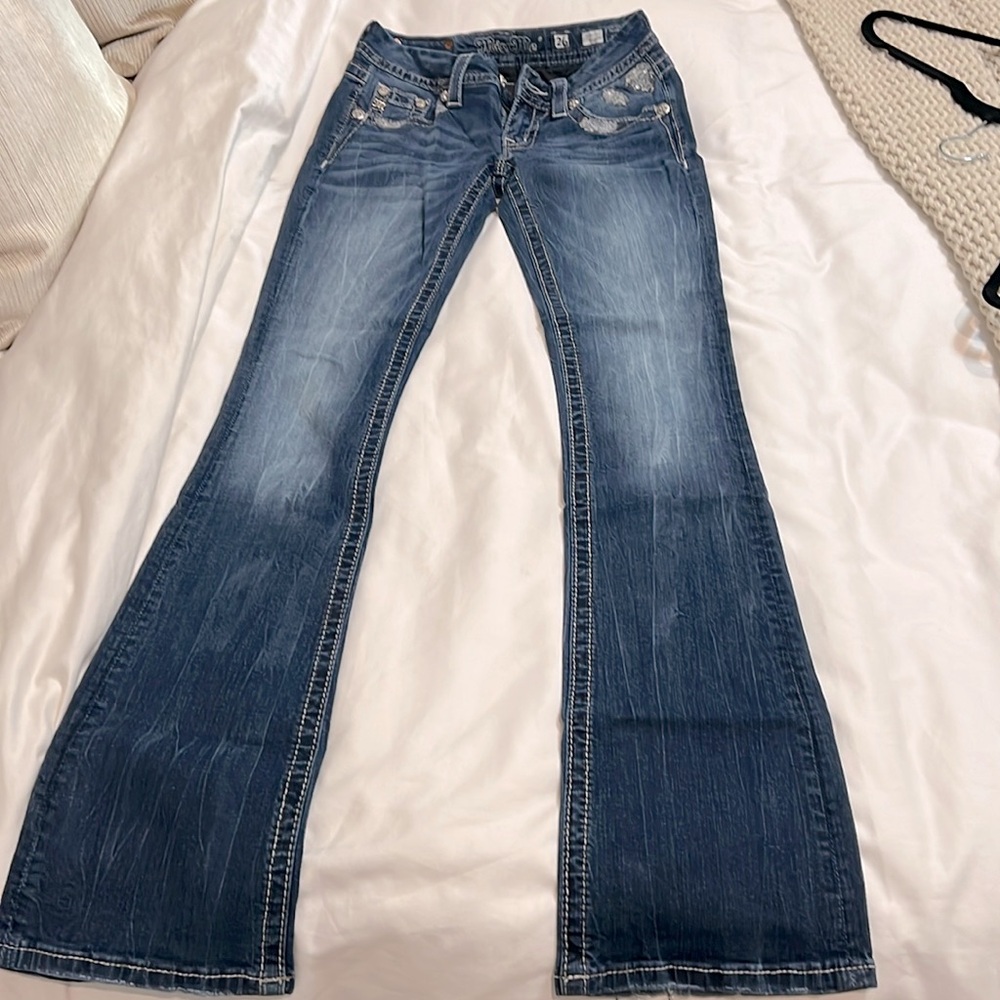 Miss Me Women's Boot Cut Jeans - Blue Wash